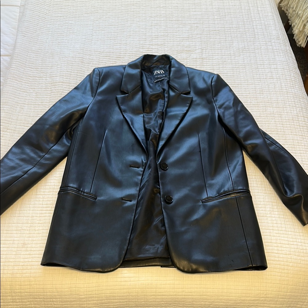 Zara Leather Blazer